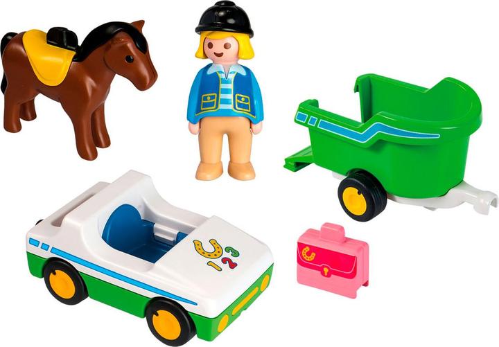 Produktbild Playmobil PKW mit Pferdeanhänger (70181, Playmobil 1.2.3)