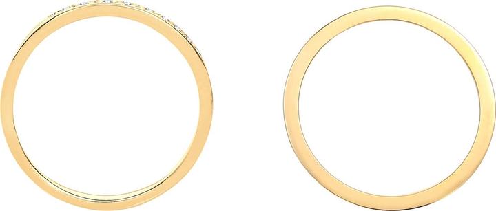Produktbild Elli DIAMONDS Ring Basic Memoire Diamant (0.04 ct) 2er Set 925 Silber (56, 925 Silber)