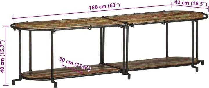 Immagine prodotto VidaXL Mobile TV Mobile TV basso Tavolo TV Mobili TV in legno massiccio antico (160 x 42 x 40 cm)
