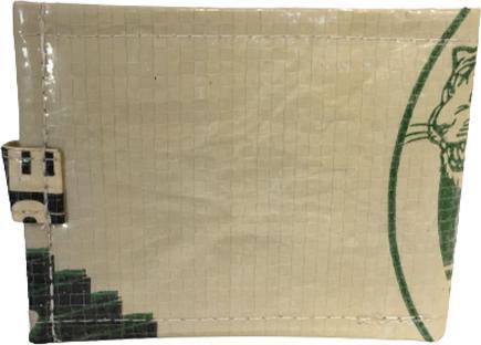 Actual product image Bekos Upcycling - Wallet with flap made from recycled cement bags green Tiger