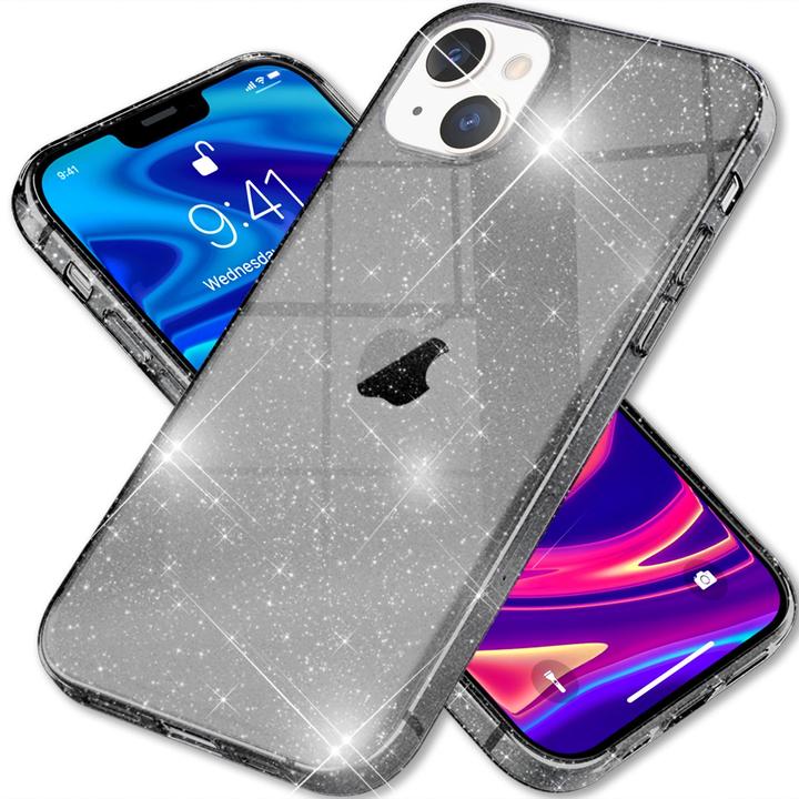 Actual product image Nalia Clear glitter silicone cover (Apple iPhone 13 mini)