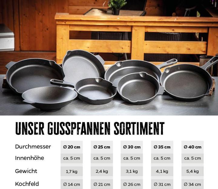 Produktbild Grillfürst Gusseisenpfanne mit Stielgriff Ø 40 cm