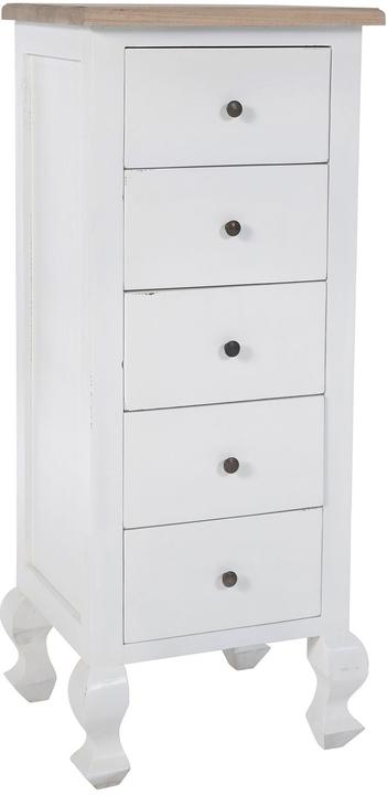 Image du produit Swisshandel24 Commode Kora, naturel/blanc (45 x 41 x 111 cm)