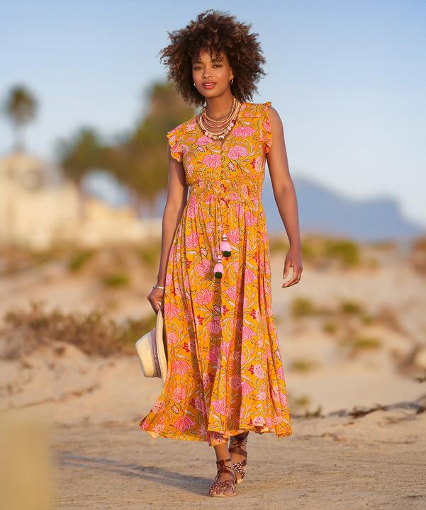 Produktbild Joe Browns Button Front Floral Print Tassel Maxi Dress (12)