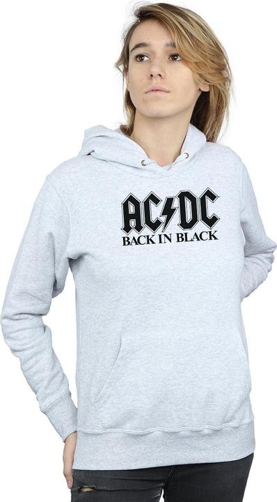 Actual product image AC/DC Womens/Ladies Back in Black Logo Hoodie (S)