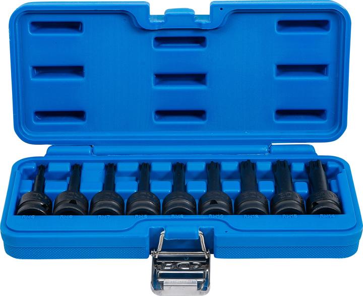 Image du produit BGS Jeu de douilles à embouts à choc 12,5 mm (1/2") Profil cannelé (pour Ribe) M5 - M14 9 pièces (Profilé de cale (pour Ribe) M5 - M14)