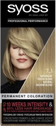 Produktbild Syoss Permanent Coloration Permanent Coloration Permanent Coloring Hair Dye 7.1 Natural Mediumonde (7 1 Natural Mediumonde)