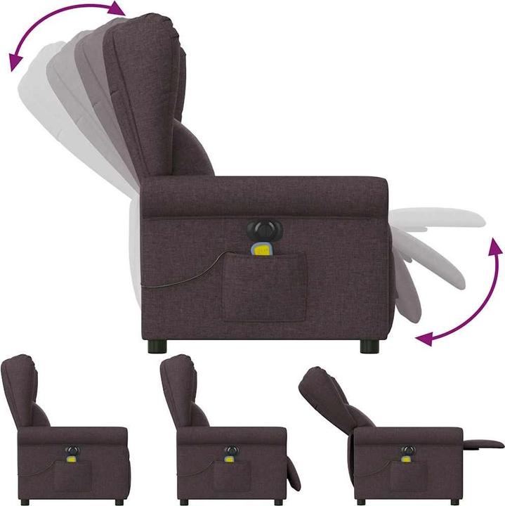 Produktbild VidaXL Massagesessel Elektrisch Dunkelbraun Stoff