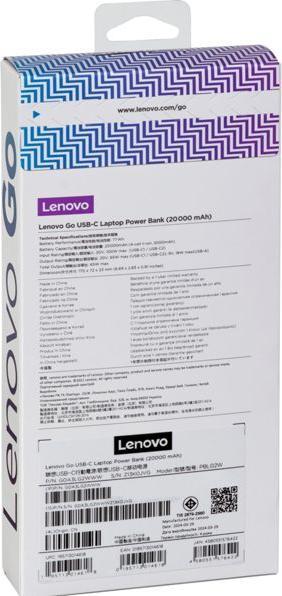 Valori nutrizionali e ingredienti Lenovo Go (20000 mAh, 65 W, 74 Wh)