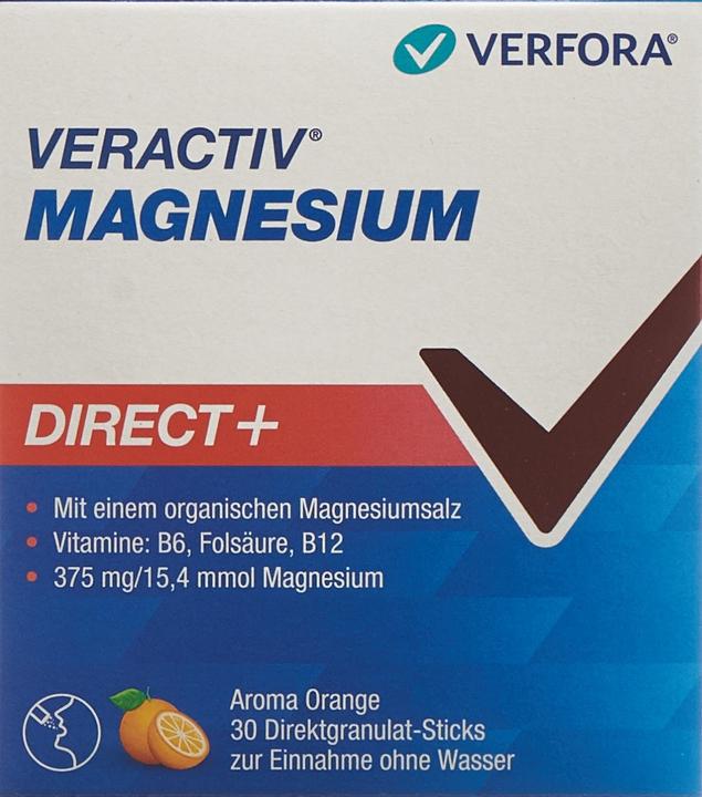 Produktbild Veractiv Magnesium Direct+ 30 Sticks (30 Stück, Granulat, 100 g)
