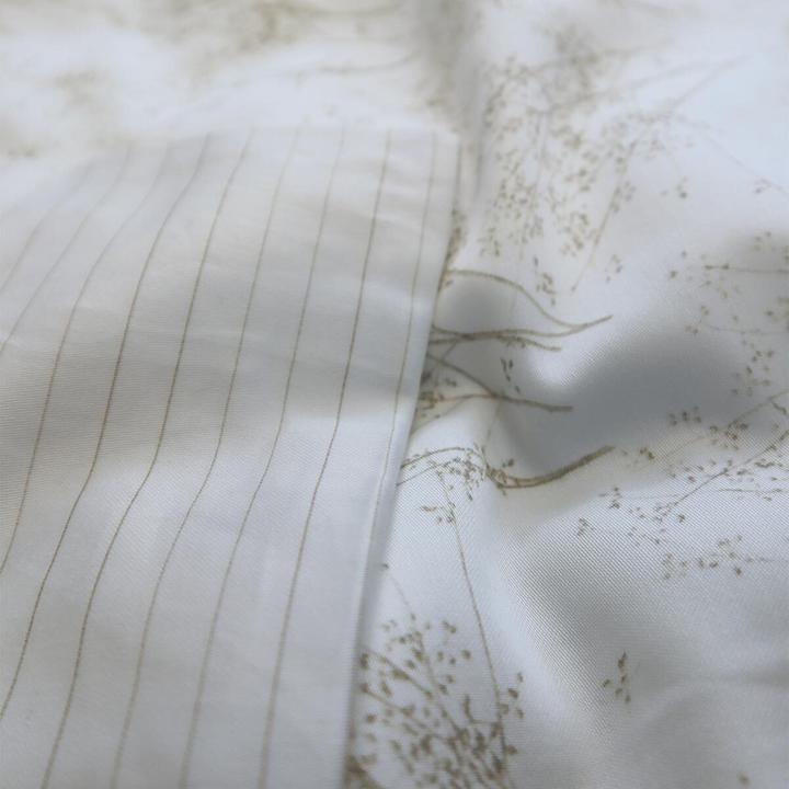 Actual product image Fleuresse Mako-Satin Bettwäsche Modern Garden Rochester beige (Bedding set, 155x220 cm + 80x80 cm)