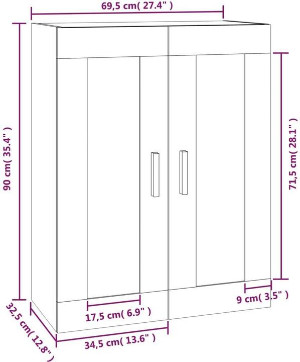 Actual product image VidaXL Laurette (69.5 x 32.5 x 90 cm)