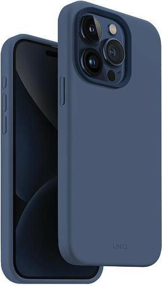 Actual product image Uniq etui Lino Hue iPhone 15 Pro 6.1" Magclick Charging granatowy/navy blue (Apple iPhone 15 Pro)