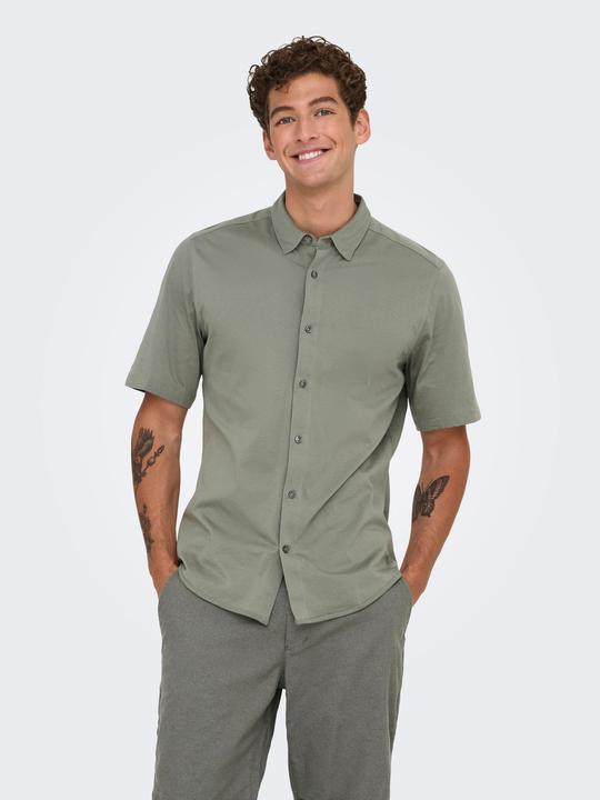Produktbild Only & Sons Onsrobin Button Under Ss Stretch Shirt (M)