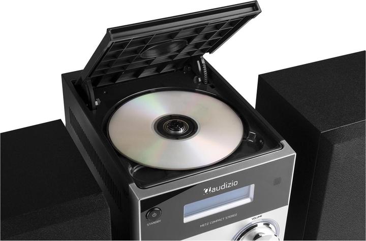 Actual product image Audizio Micro HiFi system Metz aluminum (CD player, Bluetooth, 1x 30 W)