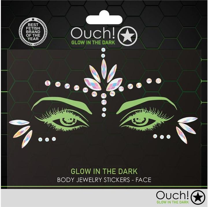 Actual product image Ouch! Body Jewelry Stickers - Face - Glow in the Dark