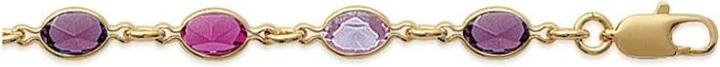 Actual product image Lara Gold plated NECKLACE - 45 - MULTICOLOR CRYSTAL