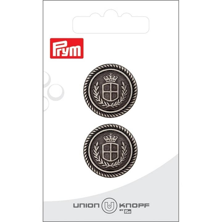 Actual product image Prym Metal buttons 23 mm, 2 pieces, antique silver