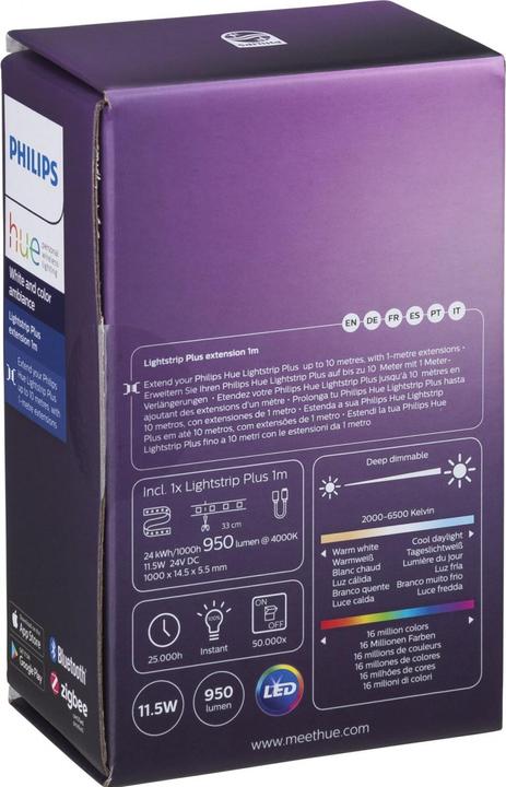 Image du produit Philips Hue Lightstrips BT Extension (RGBW, 100 cm, Intérieur)