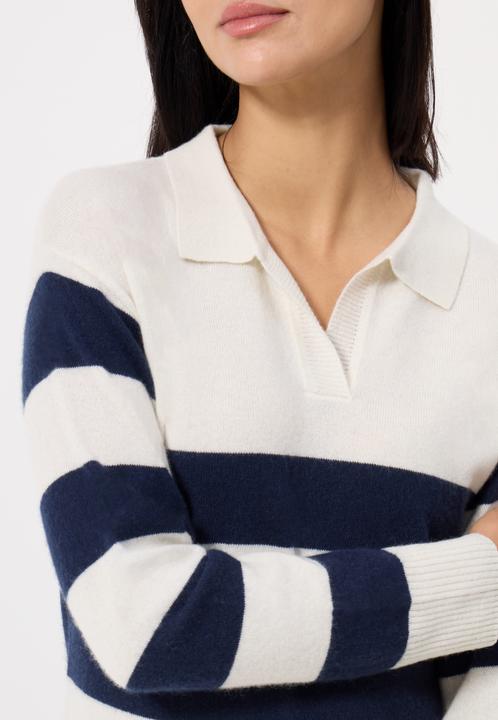 Immagine prodotto Cash-Mere Kaschmir Pullover mit Polokragen gestreift (S)