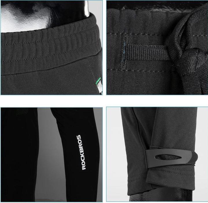 Actual product image Rockbros Patrol Cycling Windproof Sports Pants Size L - Black (L)