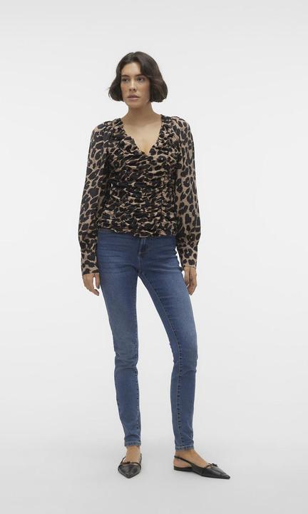 Image du produit Vero Moda Vmiris L/S Vneck Gathering Top Wvn Pop1 Top (XS)