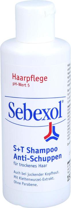 Actual product image Sebexol S+T Shampoo Anti-Dandruff for Dry Hair, 150 ml Shampoo (150 ml, Liquid shampoo)