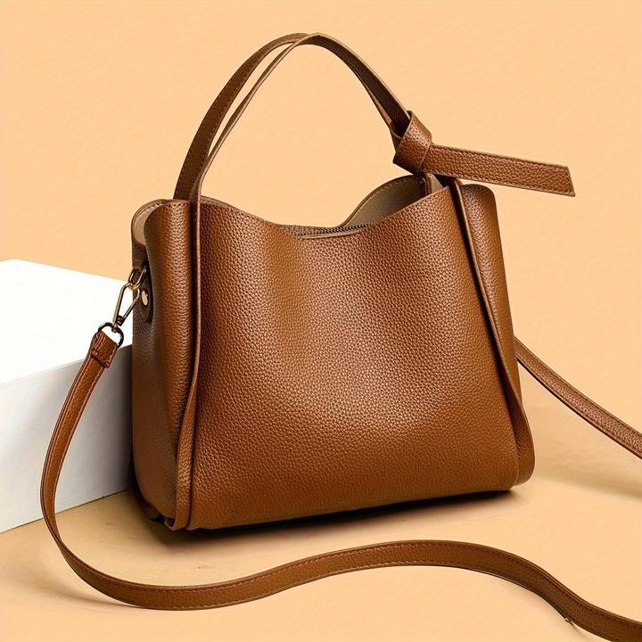 Only-Bags.Store Chic Solid Color Bucket Bag - Vielseitige Crossbody & Schulter Handtasche mit verstellbarem Riemen