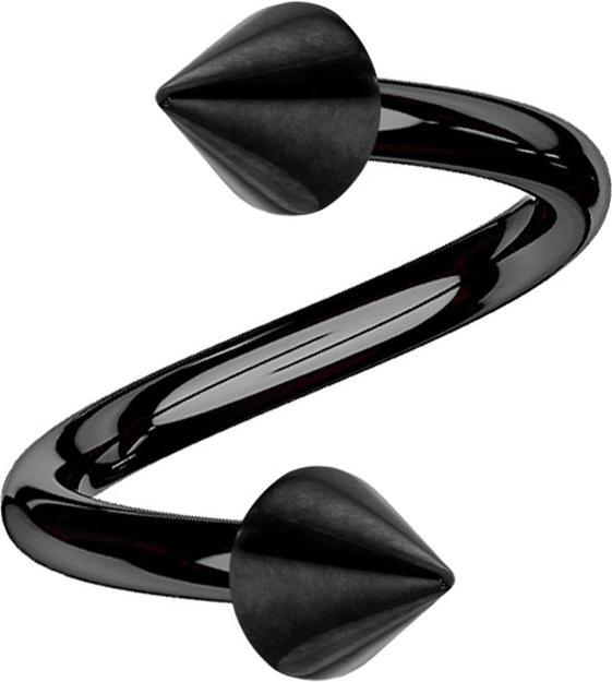 Actual product image Star Piercing Micro spiral black with two cones (without brass, Titanium G23)