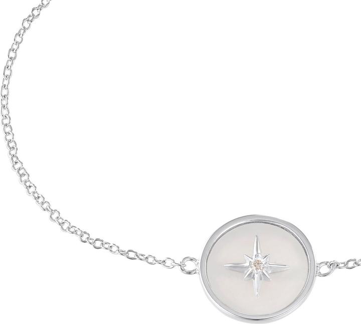 Produktbild S.Oliver Armschmuck für Damen, 925 Sterling Silber, Zirkonia synth., Perlmutt | Stern (17 cm, 925er Silber)