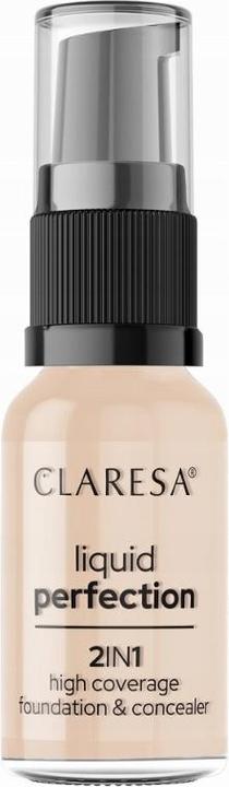 Immagine prodotto Claresa Perfezione liquida 2In1: correttore e fondotinta con finitura opaca in Liquid 102 Warm Medium (102 Caldo Medio)