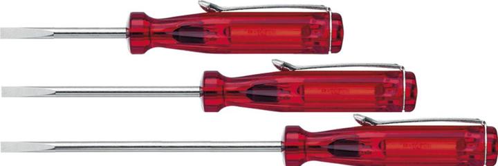 Produktbild Wiha Kleinschraubendreher Schlitz transparent-rot, mit Ansteckclip (01539) 3,0 mm x 80 mm