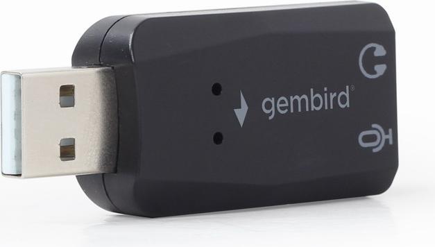 Actual product image Gembird SC-USB2.0-01 - USB 2.0 - 2 x 3.5mm - Black (USB 2.0)