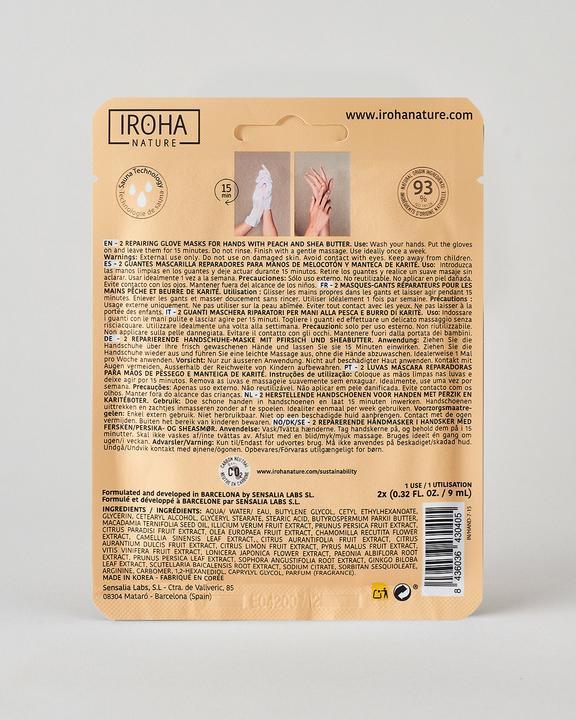 Produktbild Iroha Nature Nature - Hand Mask Gloves Repair Peach (9 ml)