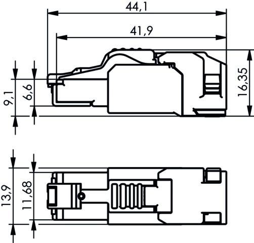 Immagine prodotto Telegärtner Connettore RJ45 (PU 10) MFP8-SL T568B Cat.6A (Connettore del cavo di rete)