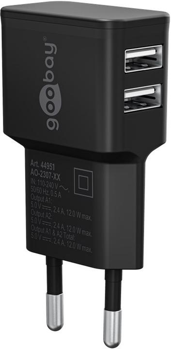 Immagine prodotto Goobay Caricabatterie doppio USB-A (12 W)