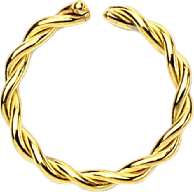 Image du produit Star Piercing Piercing anneau tressé doré (Acier chirurgical 316L, sans laiton)