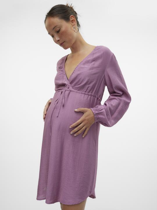 Produktbild Mamalicious Normal geschnitten V-Ausschnitt Elastische Bündchen Kurzes Kleid Kleid (XXL)