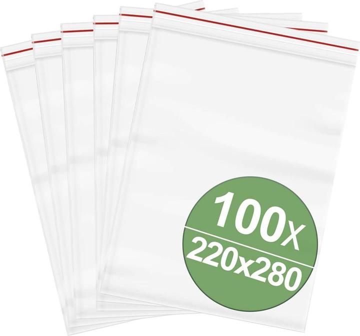 Quadrios Pressure seal bag without labelling strip (W x H) 220 mm x 280 mm Transpa (100 Piece)