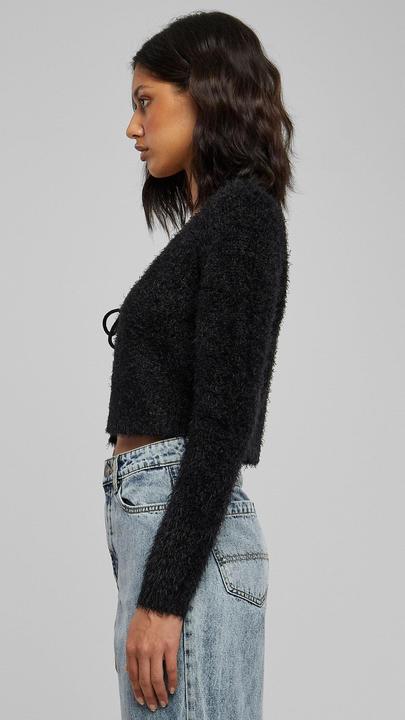Produktbild Urban Classics Ladies Tied Cropped Feather Cardigan - 117653 (4XL)