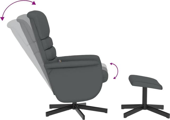 Produktbild VidaXL Massagesessel mit Fusshocker Grau Kunstleder,Farbe