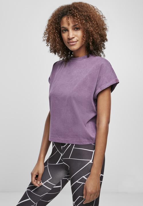 Actual product image Urban Classics Ladies Short Pigment Dye Cut On Sleeve Tee (XXL)