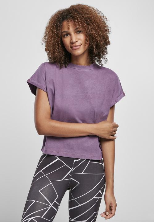 Actual product image Urban Classics Ladies Short Pigment Dye Cut On Sleeve Tee (XXL)