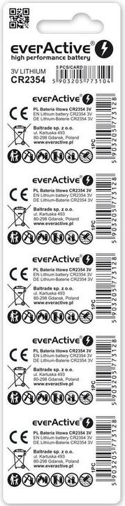 Immagine prodotto Everactive Mini batterie al litio CR2354 in blister da 5 pezzi (5 pz., CR2354, 560 mAh)