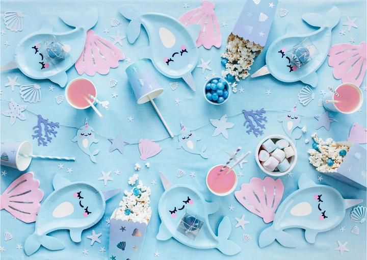 Produktbild Partydeco Girlande Narwal 1 m, Blau/Rosa/Violett