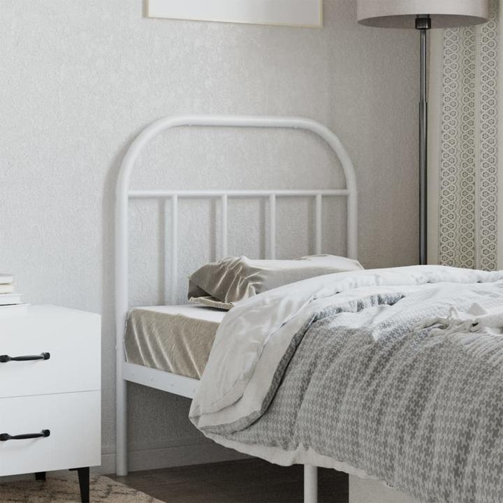 Actual product image VidaXL Kopfteil Metall Weiss 75 cm, Farbe: Weiss (80 x 3 x 100 cm)