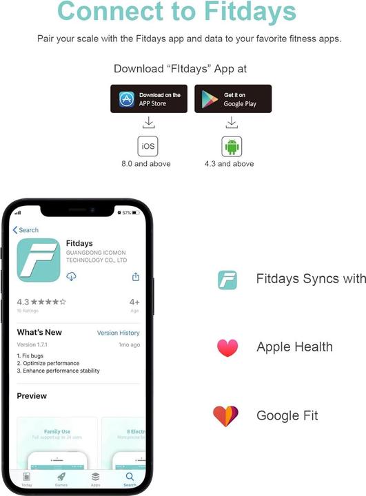 Label énergétique Healthkeep Analyseur de composition corporelle (180 kg)
