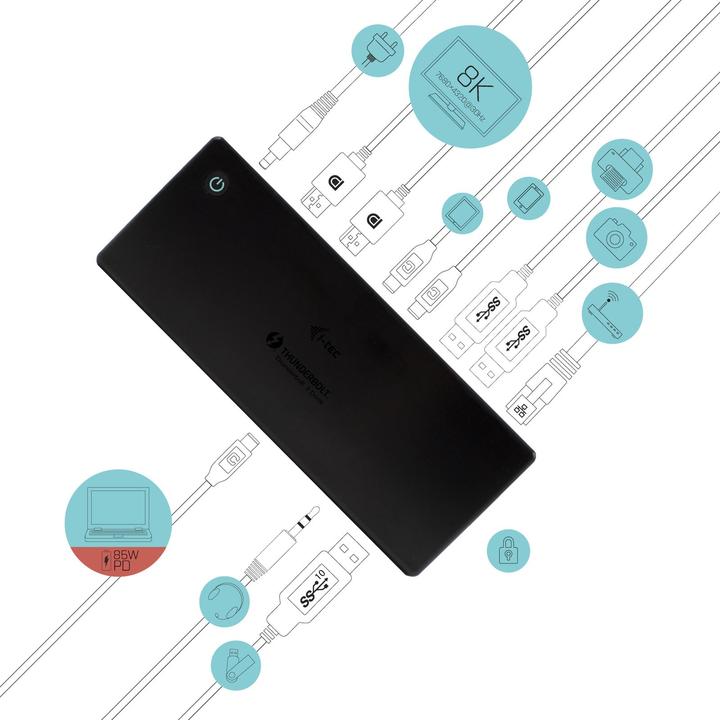 Produktbild i-tec TB3CDUALDPDOCKPDCH + PD 85W (Thunderbolt, 269 Ports)