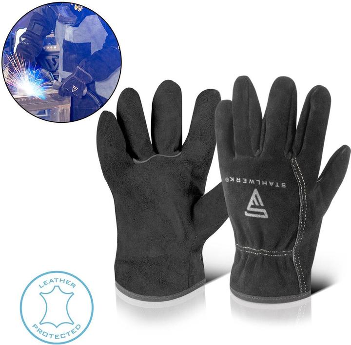 Actual product image Stahlwerk Heat-resistant welding gloves made from high-quality split leather (XL)
