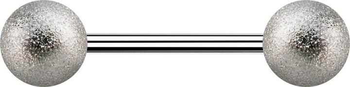 Image du produit Star Piercing Micro Barbell argenté avec deux boules mouchetées (Acier chirurgical 316L)